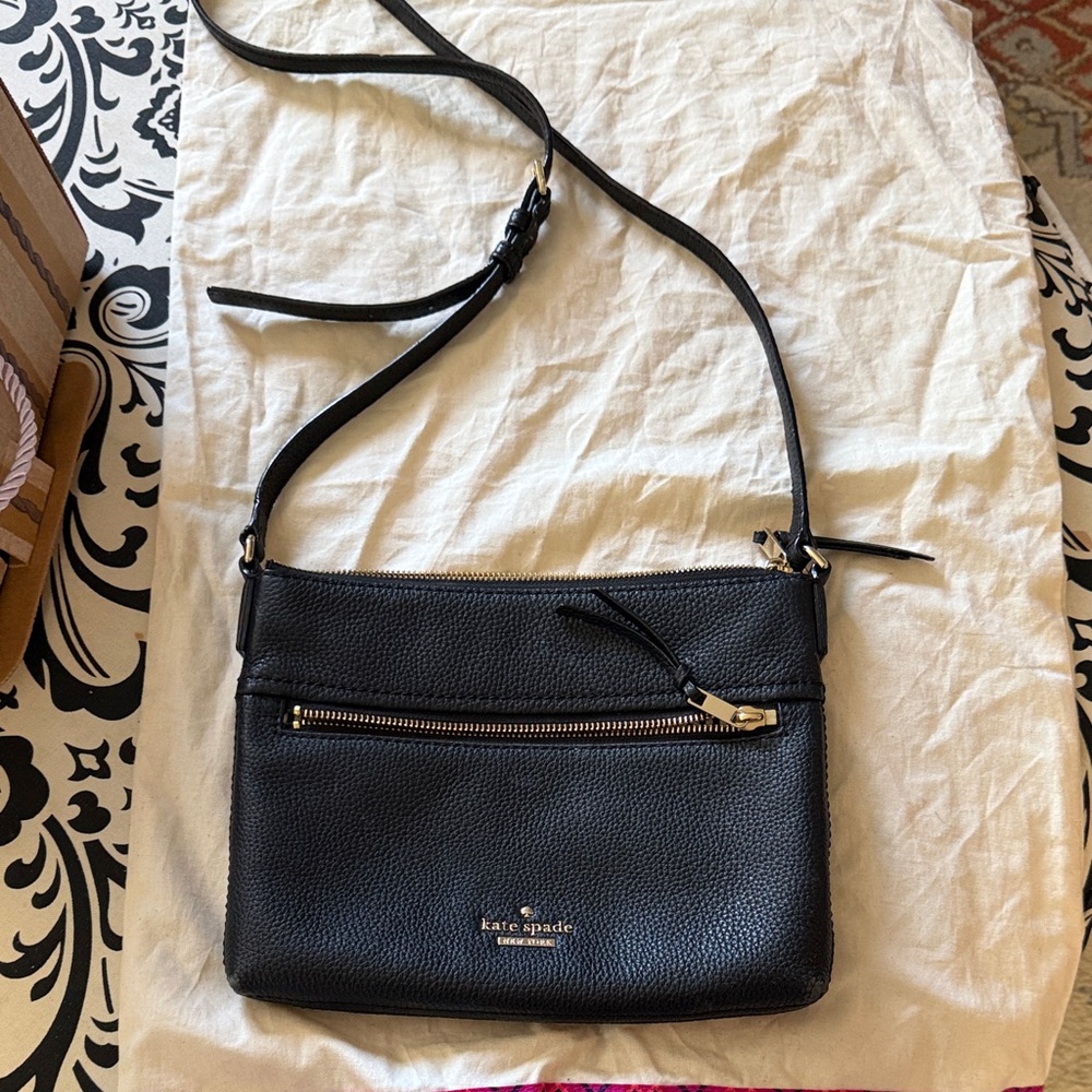 Kate Spade Black Pebbled Crossbody Bag